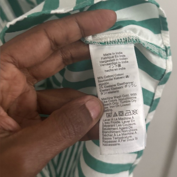 J.crew Lightweight shirt signature fit green White XL minimalist preppy office - Picture 6 of 6